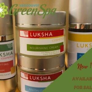 Luksha Cosmetics products available to purchase at Vancouver Green Spa.